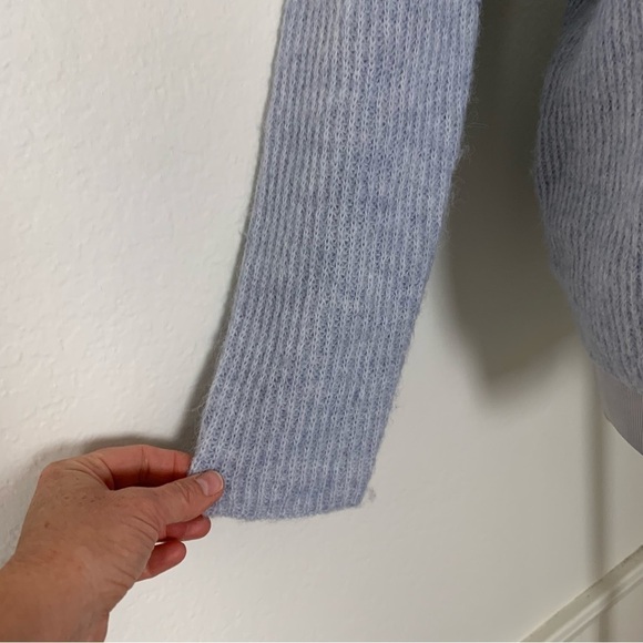 MNG Mango Mock Neck Oversized Pullover Sweater Size XS Light Lavender Ribbed - Picture 9 of 17